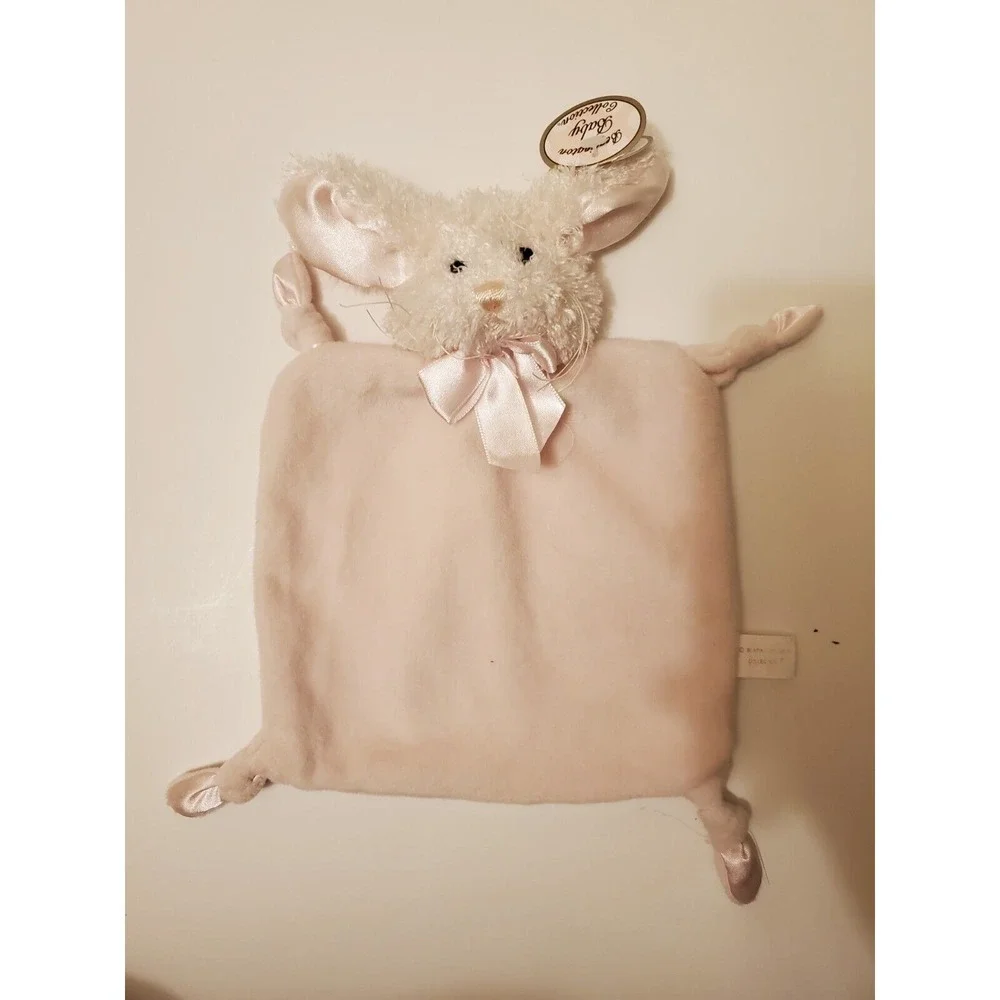 Bearington Pink Baby Bunny Rabbit Wee Cottontail Security Blanket Lovey‎ New